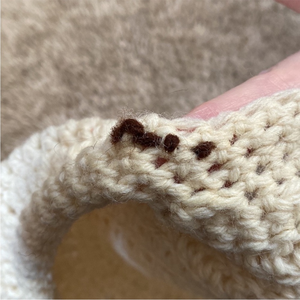 VTG Handmade Handknit Knitted Crochet Beret Pom - Picture 8 of 8